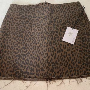 PISTOLA leopard print denim skirt NEW sz. M